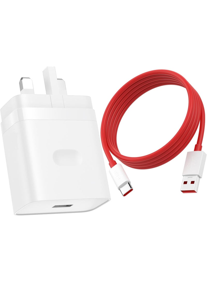 1Pack 100W Charger Compatible with Oneplus 15 14 13 12 12R 11 10 Pro, Super Wall Block for One Plus 9 Pro 10T 13R 10R 8T 8 7T 7 9R Pad Open Nord 3 4 CE N20 N10 N30 Fast Charging 1M USB A to USB C Cable - Image 1